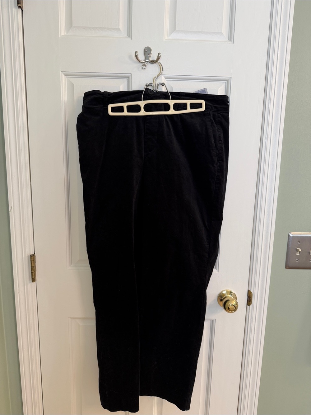 NYDJ Women’s Black Crushed Velvet Straight-Leg Pants